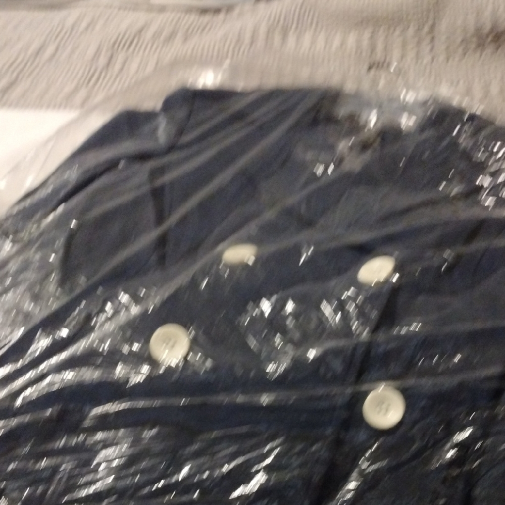 Elegant Men's Double-Breasted Navy Coat